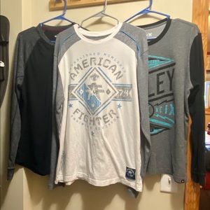 Lot of 3 Long Sleeve Men Shirts Size Largr